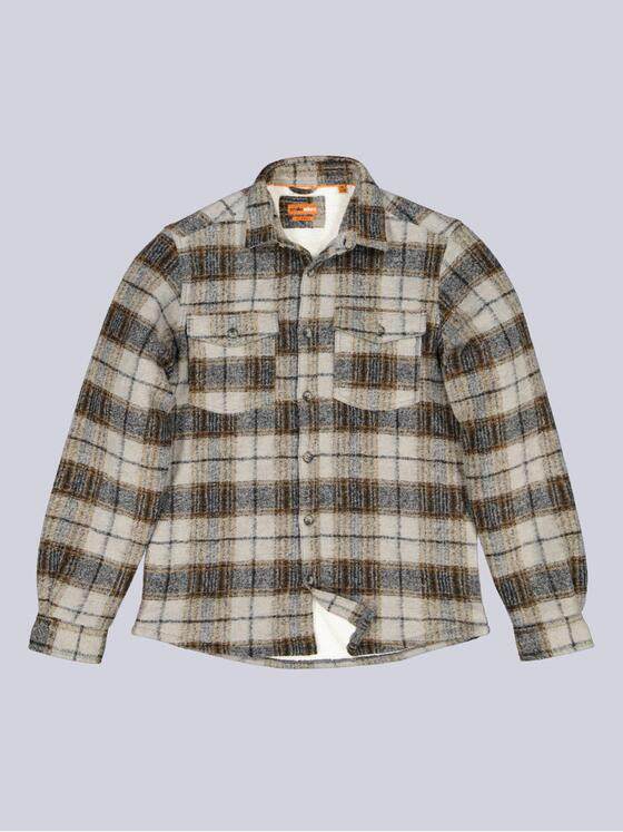 emilio adani Herren Overshirt mit Teddy-Fütterung Hellbraun 40899