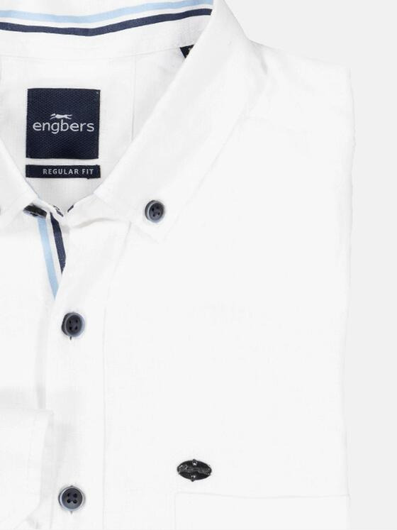 engbers Herren Langarm-Hemd aus Leinen Reinweiss 36647