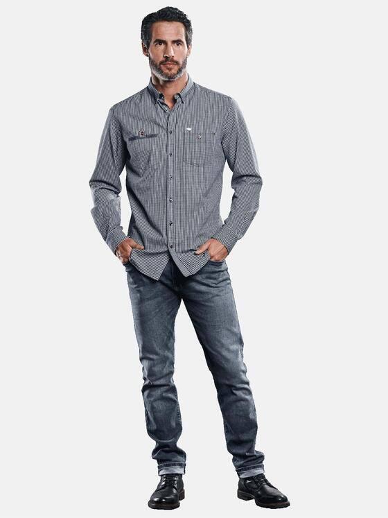 engbers Herren Langarmhemd im Vichykaro-Design. Hellblau 30824