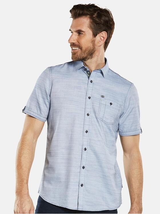 engbers Herren Kurzarm-Hemd strukturiert Brilliantblau 34456