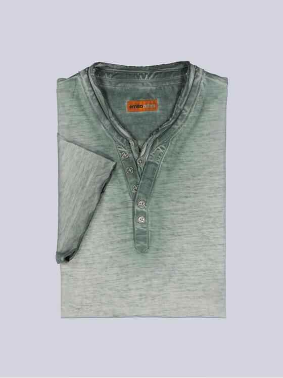 emilio adani Herren Henley T-Shirt Dunkelgruen 40763