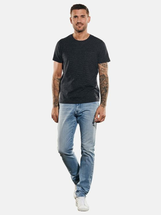 emilio adani Herren T-Shirt slim fit Blau 35105