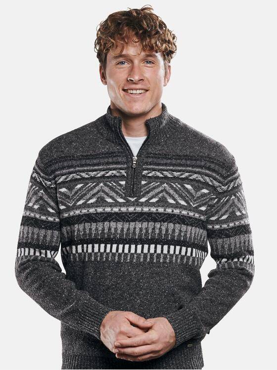 engbers Herren Hochwertiger Norwegerpullover Grau 30928