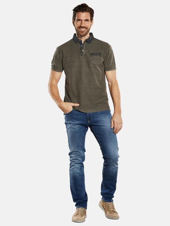 engbers Herren Polo-Shirt gestreift Grün 34335