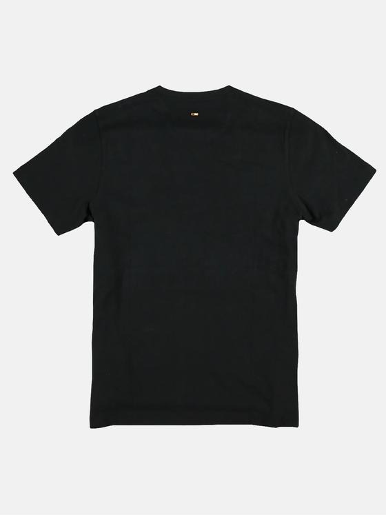 emilio adani Herren Rundhals T-Shirt Schwarz 26253