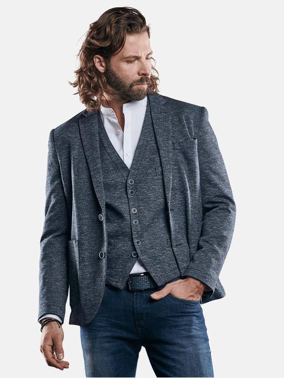 emilio adani Herren hochelastisches Sakko mit Minimalmuster Blau 29193