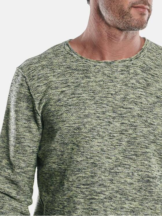 engbers Herren Mehrfarbiger Rundhalspullover Limonengelb 30431