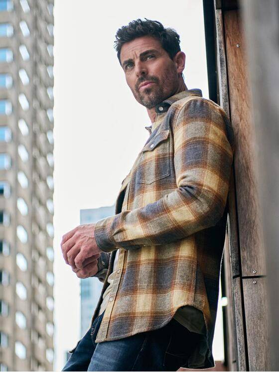 engbers Herren Langarm-Hemd kariert Safrangelb 37585