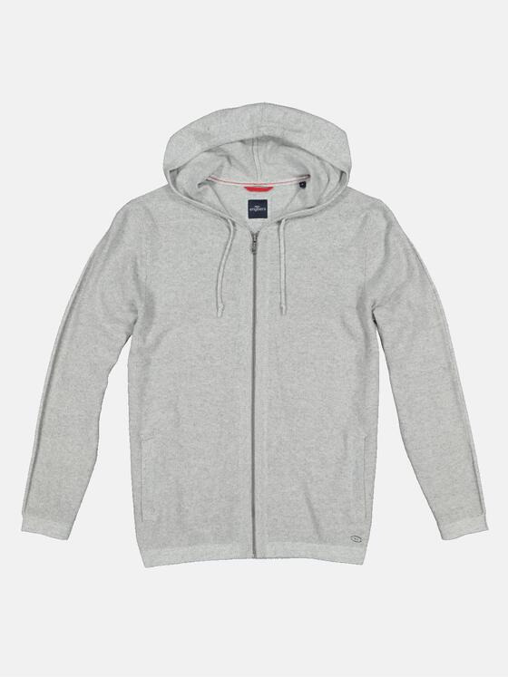 engbers Herren Cardigan mit Galonstreifen Grau 32740