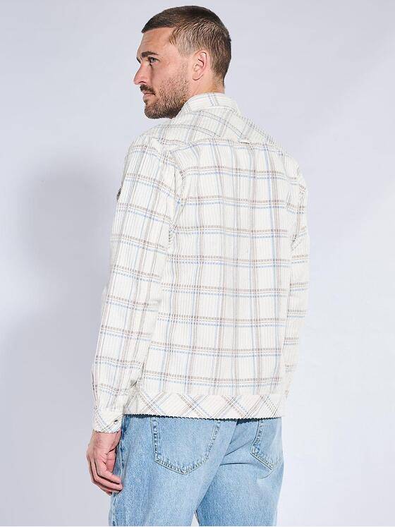 emilio adani Herren Overshirt aus Soft-Cord Naturweiss 40901