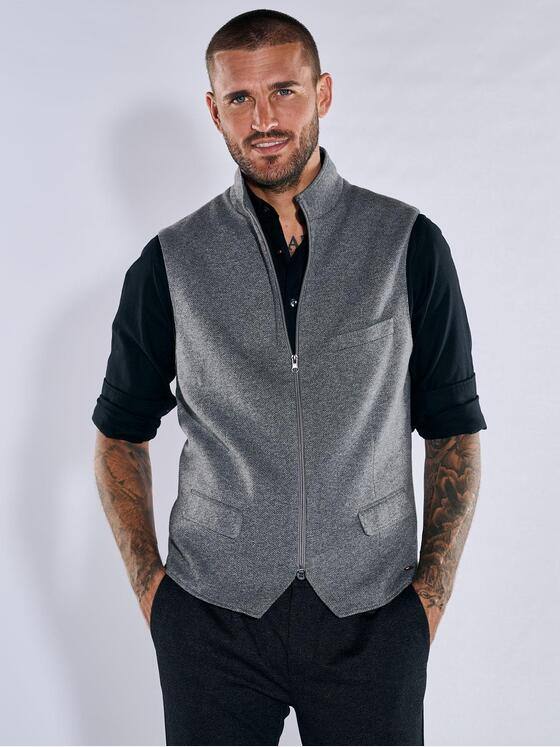 emilio adani Herren Sakko-Weste slim fit Grau 37584