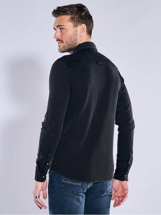 emilio adani Herren Overshirt strukturiert Schwarz 38433