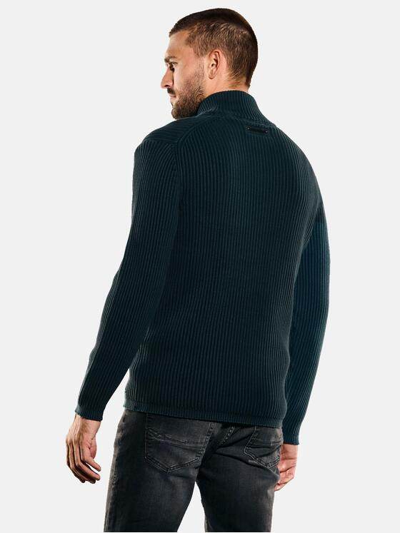 emilio adani Herren Pullover mit Troyerkragen Türkis 35617
