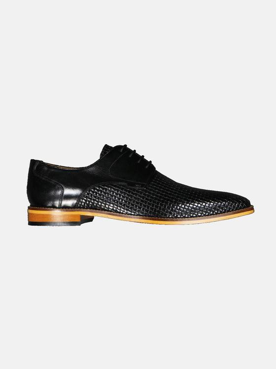 emilio adani Herren Business-Schuh aus Leder Schwarz 35114