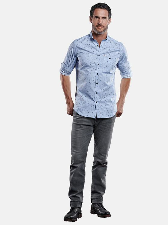 engbers Herren Popeline-Hemd mit Print Saphirblau 28937