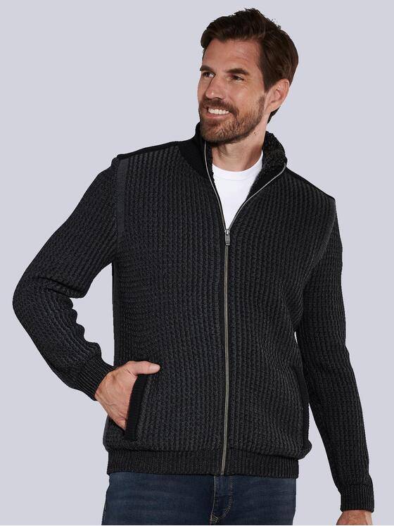 engbers Herren Strickjacke strukturiert Grau 35620