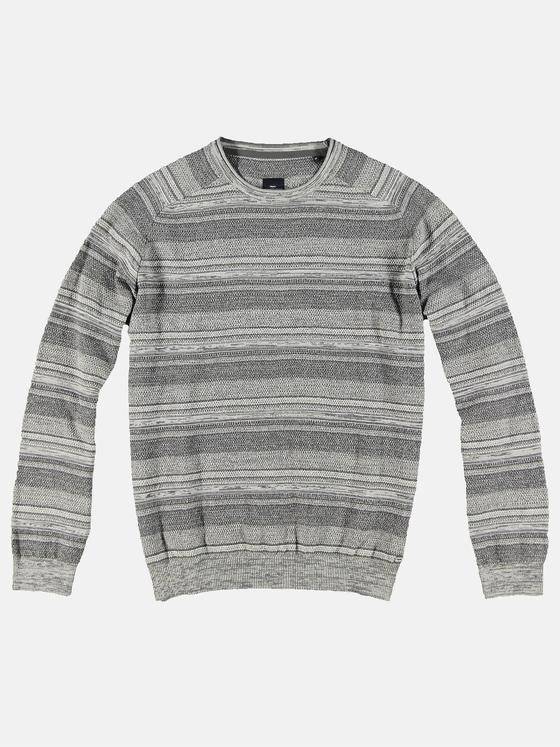 engbers Herren Pullover gestreift Silbergrau 31871