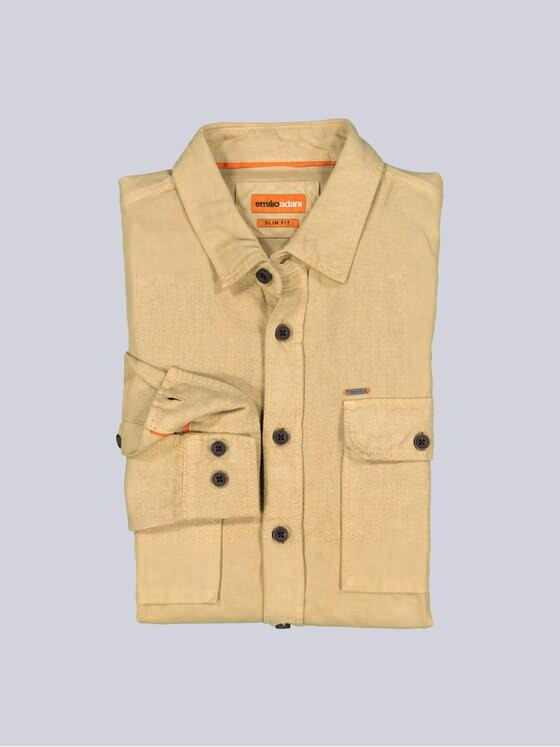 emilio adani Herren Langarm-Hemd slim fit Gelb 38640
