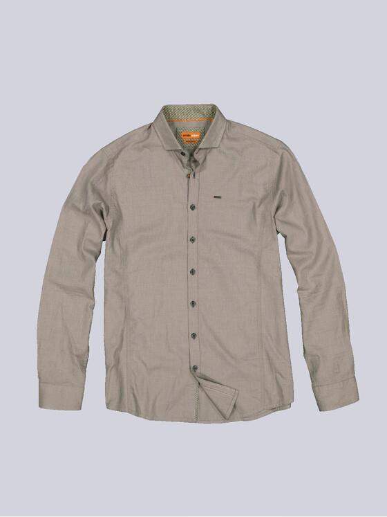 emilio adani Herren Langarm-Hemd uni Beige 33473