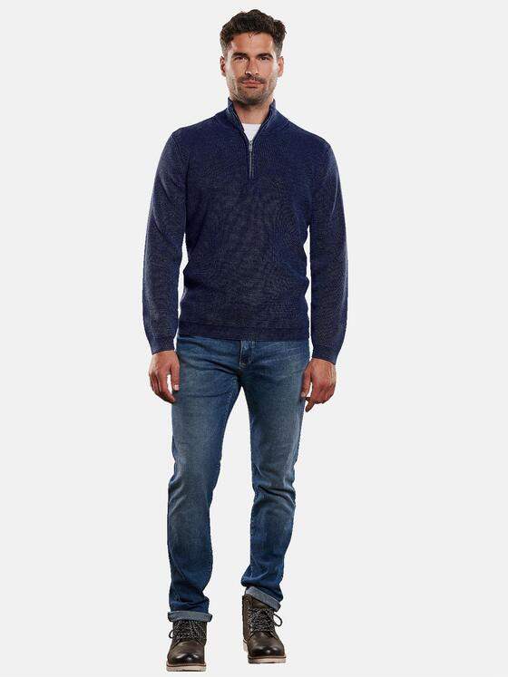 engbers Herren Pullover Stehbund Indigoblau 32444