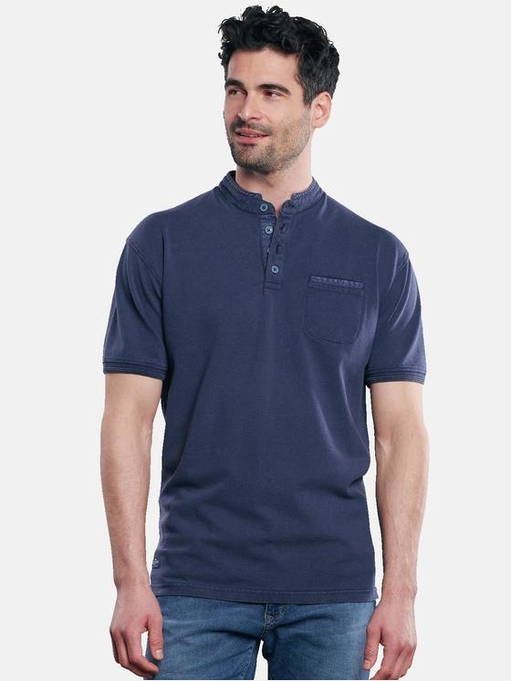 engbers Herren Serafinoshirt mit Stehkragen Indigoblau 31105