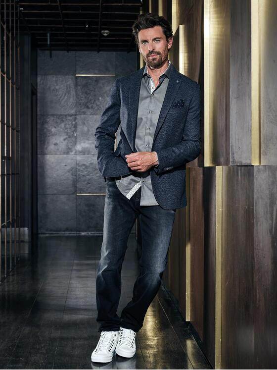 ENGBERS GERMANY Herren Sportives Slim Fit Sakko Saphirblau 30251