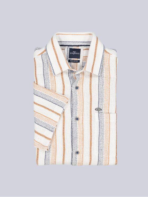 engbers Herren Kurzarm-Hemd gestreift Rostorange 38774