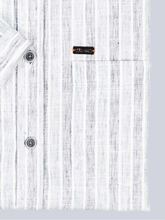 engbers Herren Kurzarm-Hemd mit Leinenanteil Anthrazit 39200