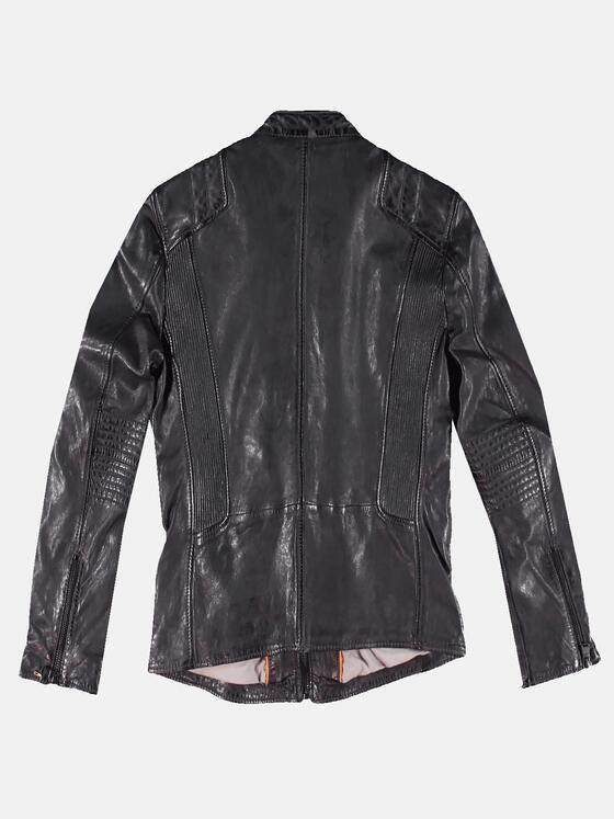 emilio adani Herren Lederjacke im Bikerstyle Schwarz 30213