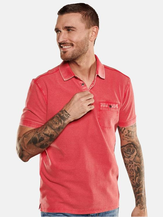 emilio adani Herren Polo-Shirt uni Violett 35107