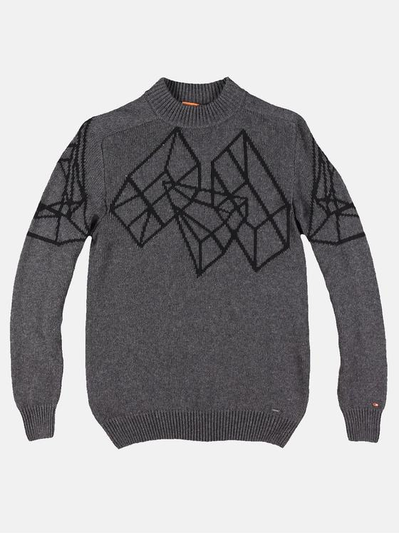 emilio adani Herren Intarsien Pullover Grau 30430