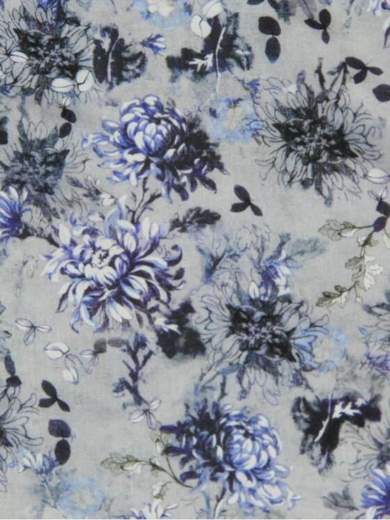 ENGBERS GERMANY Herren Florales Langarmhemd Saphirblau 30940