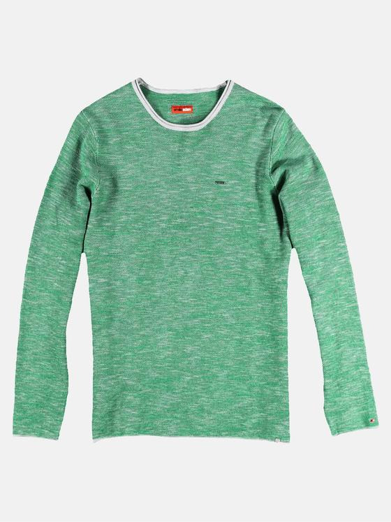emilio adani Herren softer Pullover mit Strukturoberfläche Grün 29242