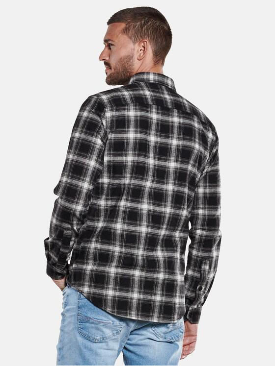 emilio adani Herren Overshirt kariert Schwarz 33671