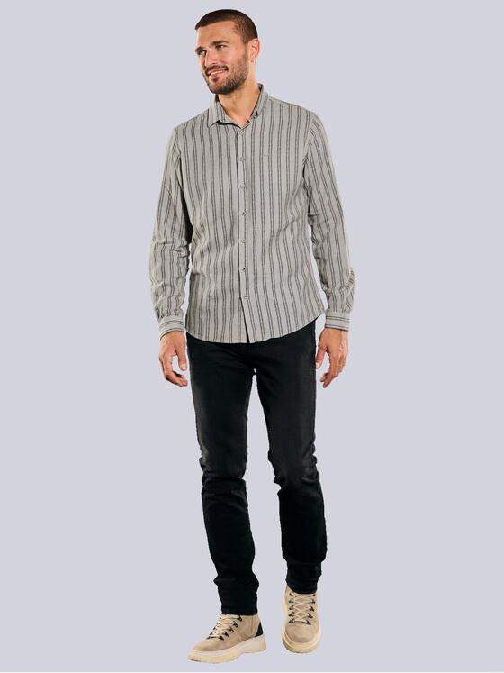 emilio adani Herren Langarm-Hemd gestreift Braun 35558