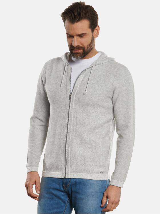 engbers Herren Cardigan mit Galonstreifen Grau 32740