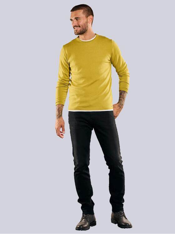 emilio adani Herren Pullover regular Gelb 35366