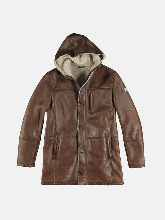 ENGBERS GERMANY Herren Lederparka aus Lammleder Cognac 31861
