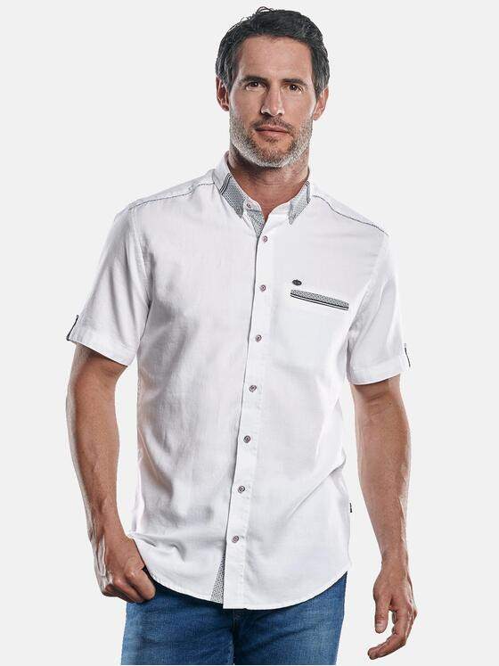 engbers Herren Hemd mit Kontrastdetails Reinweiss 29480