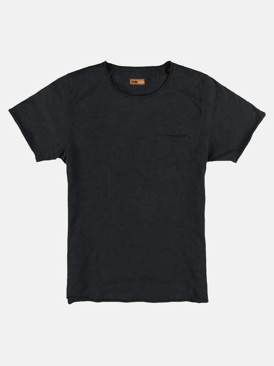 emilio adani Herren Rundhals T-Shirt Schwarz 23663