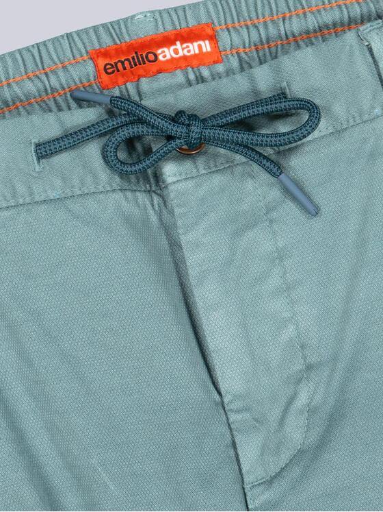 emilio adani Herren Bermuda Chino mit Tunnelzug Petrolblau 40739