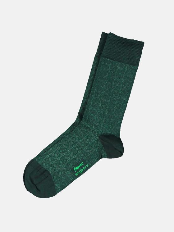engbers Herren Modisch gemusterte Socken Tannengrün 30607