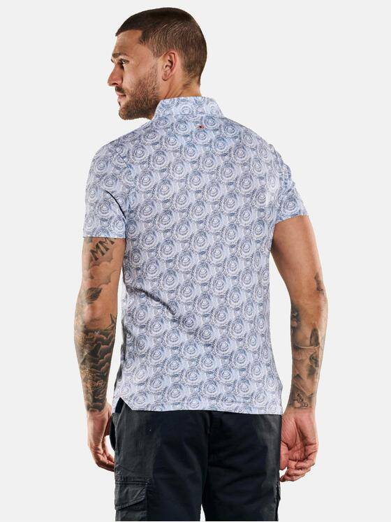 emilio adani Herren Polo-Shirt gemustert Weiß 33277