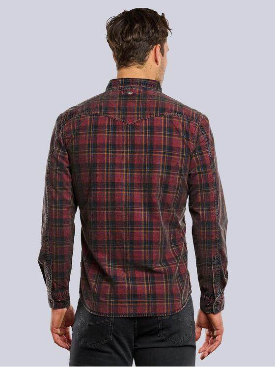 engbers Herren Langarm-Hemd aus Baby-Cord Feuerrot 33668