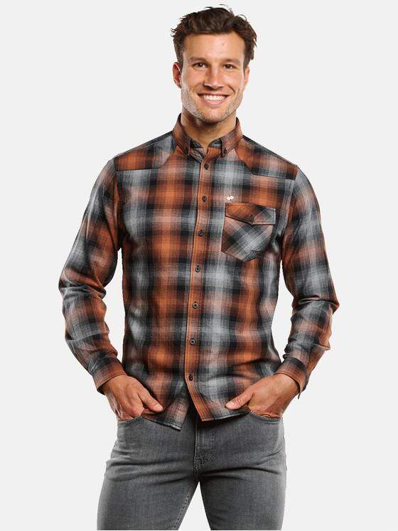 engbers Herren Langarm-Hemd kariert Orange 33652