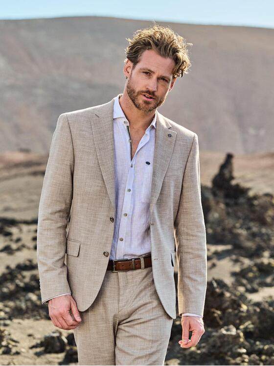 engbers Herren Anzug-Sakko slim fit Beige 38396