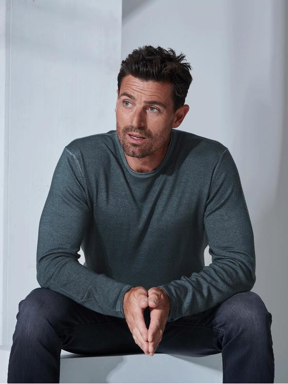 ENGBERS GERMANY Herren Pullover aus Merinowolle Türkis 35847