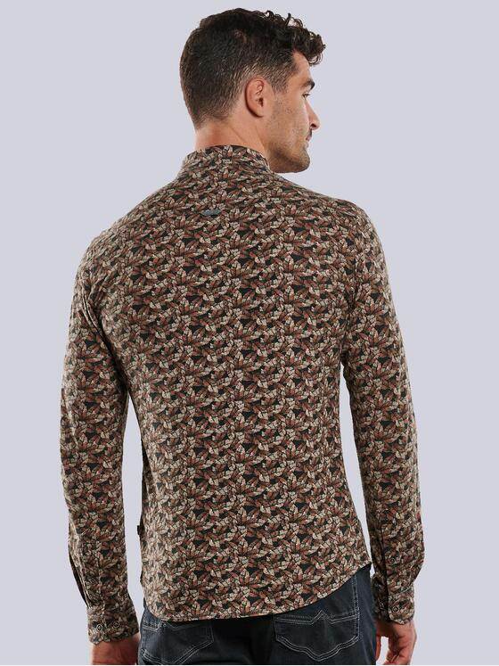 engbers Herren Langarm-Hemd gemustert Orange 32389