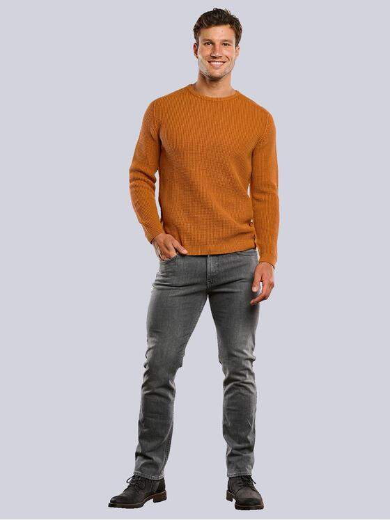 engbers Herren Pullover strukturiert Dunkelorange 33712
