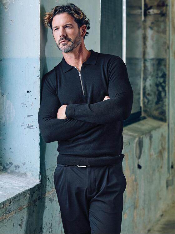 emilio adani Herren Pullover Schwarz 39975